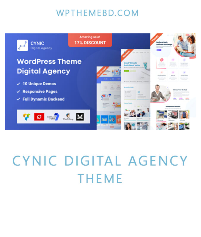 Cynic Digital Agency WordPress wp Theme - Wordpress theme & Plugin